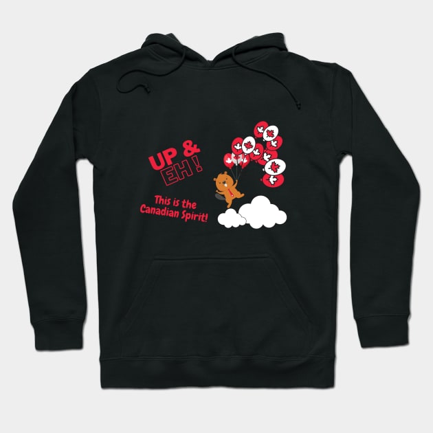 Canadian Up and Eh - Canadian Spirit - beaver and balloons Hoodie by Mission Bear